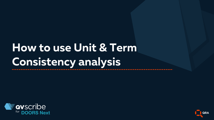 How to use Unit & Term Consistency analysis-3