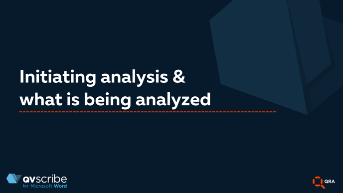 Initiating analysis & what is being analyzed